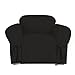 Linen Store Microsuede Slipcover, Furniture Protector Cover (Chair, Black)