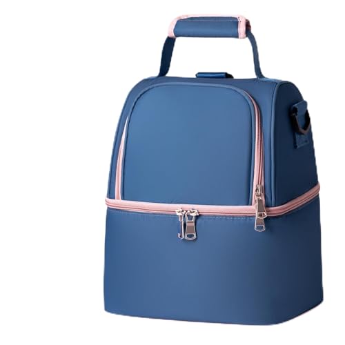NCVI Breastmilk Cooler with Ice Pack, Insulated Lunch Bag for Women & Men, Baby Bottle Bag Fits 6 Bottles, Double Deck Cooling Bag for Work & Picnic (Sky Blue)