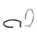 Ruifan 18G 10mm Unisex Silver & Black Plated Stainless Steel Nose Hoop Earring Ring Stud Body Jewelry Piercing 2PCS