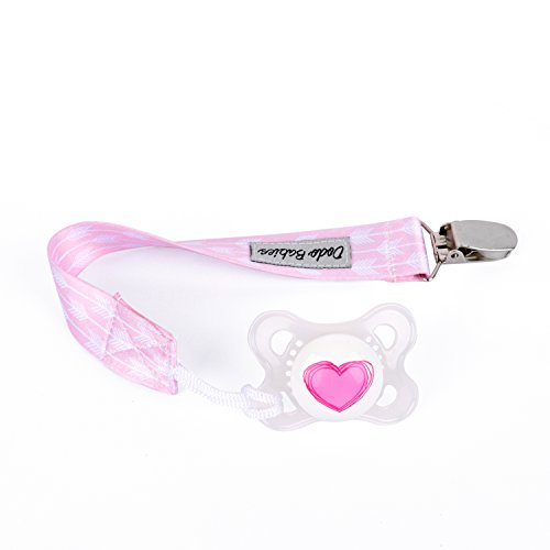 Pacifier Clip by Dodo Babies Pack of 4 + Pacifier Case, Premium Quality For Girls Modern Designs Universal Holder Leash for Pacifiers, Teething Toy or Soothie, Baby Shower Gift Set - Thumbnail 6