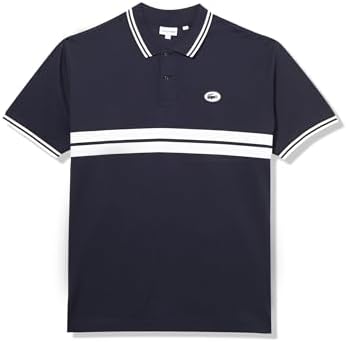 Lacoste Men's Tall Fit L.12.12 Short Sleeve Classic Fit Striped