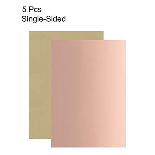 uxcell 100x70mm Single-Sided Copper Clad Laminate PCB Circuit Board FR4 1.5mm Thickness DIY Prototyping PCB Board 5pcs