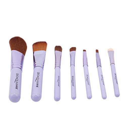 Yunzee 7PCS/Set Creative Eye Shadow Brush Loose Powder Brush Cosmetology and Hairdressing Whisk Brush Cosmetic Brush Makeup Tools Set,Peacock Purple,Fiber - Thumbnail 3