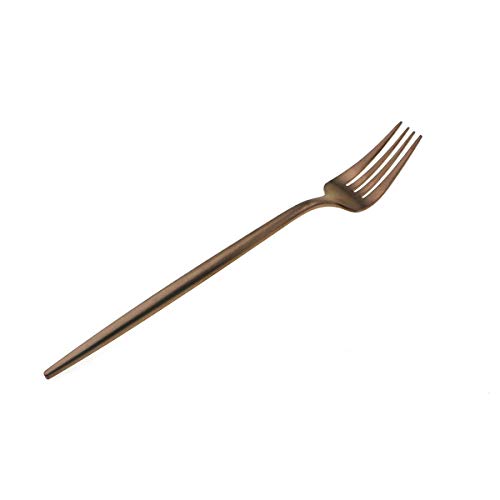 Matte Rose Gold Silverware Set,Gugrida 5-Piece 18/10 Stainless Steel Satin Finish Flatware Set,Kitchen Utensil Set,Tableware Travel Cutlery Set for Camping Office or School Lunch, Dishwasher Safe - Thumbnail 4