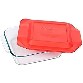 Pyrex Basics 8 Square with red cover
