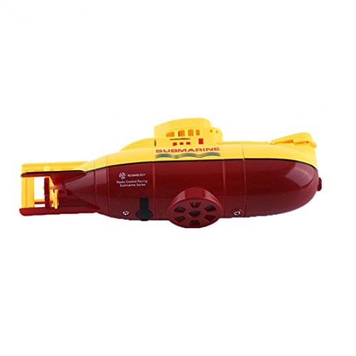 Rumfo Mini RC Water Boat Toy Remote Control Boat Plastic Model Submarine Ship Electric Toy Waterproof Diving in Water Indoor Toys for Fish Tank Pools Kids Gift (Yellow) - Thumbnail 5