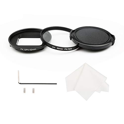 D&F 52mm Professional UV Lens Filter with Lens Cover and Adapter for GoPro Hero 7 Black/Hero 5 / Hero 6 /HERO(2018) Camera Body