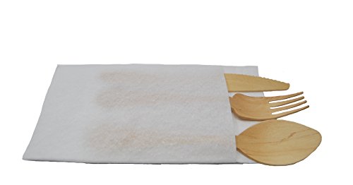 UPC 768855176041, Perfectware Elegant Cutlery Napkin Set-36ct 7.75&quot; Wooden Cutlery Sets with Linen Feel Napkins  (Pack of 48)