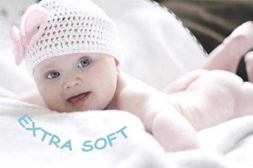 Premium Bamboo Baby Hooded Towel with Baby washcloths by YoulerTex, Ultra Soft and Absorbent Baby Bath Towel, Hypoallergenic Large Hooded Towel for Kids, Newborns, Toddlers (White)