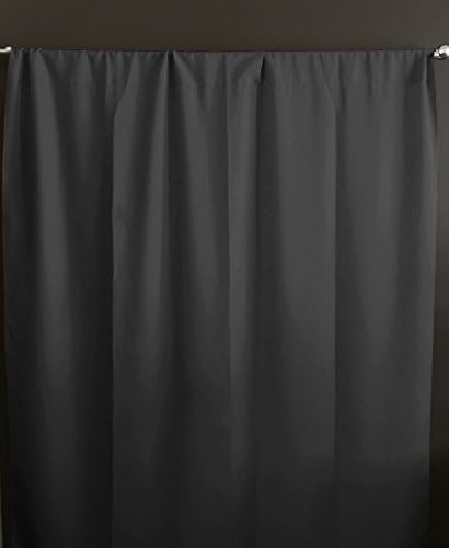 Zen Creative Designs Solid Poplin Curtain Backdrop Panel / Home Window Decor / Photo Studio Backdrop Panel 9ft long by 5ft wide (Charcoal Gray)
