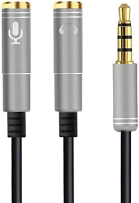 Dorggi Audio Splitter, 3.5mm Jack Headphone+ Mic Audio Splitter for Speaker Headphone Laptop and more - 3 Colors Select