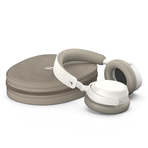 SENNHEISER ACCENTUM PLUS WIRELESS BLUETOOTH HEADPHONES NOISE CANCELLING – QUICK-CHARGE FEATURE, 50-HR BATTERY PLAYTIME, ADAPTIVE HYBRID ANC, BLUETOOTH OVER EAR HEADPHONES FOR TRAVELING, SCHOOL, WHITE
