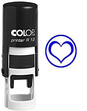 Printtoo Heart Shape Self Inking Mini Rubber Stamp Colop Round Decorative Teachers Stamps 12mm