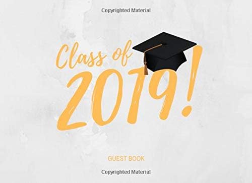 Class of 2019 Guest Book: Marble Congratulatory Message Book for Graduation Party