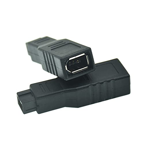 baolongking IEEE 1394 Type FireWire 400 to 800 6 Pin Female Port to 9 Pin Male FW 800 Connector Adapter (6 Pin TO 9 Pin)