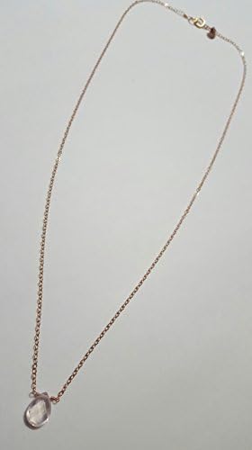 Teardrop Necklace - Rose Gold &amp; Teardrop Rose Quartz Necklace