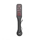 Demarkt Word BITCH Black Double Layer Hand Spanking Paddle Leather Sexual Paddles Sex Toys for Couples