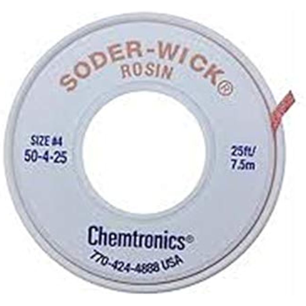 50425 SoderWick Rosin DeSoldering Braid, 0.110", 25&39 Industrial