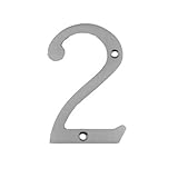 Bolton Hardware Number 3 Inch Solid Brass Satin Nickel Clear Coated Finish House Number Raised 3/16