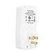GFCI Outlet RCD Adapter Portable Leakage Protection Breaker 15Amp in Circuit Breaker for Household Devices to Protect Electric Safety, White