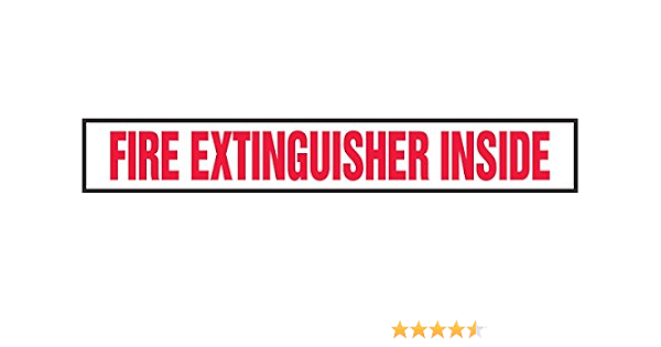 Accuform Signs Lfxg441Vsp Adhesive Vinyl Safety Label, Legend "Fire Extinguisher Inside", 2" Length X 14" Width X 0.004" Thickness, Red On White (Pack Of 5) (841669107002)