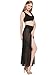 JAKY Womens Sheer Sarong Side Slit Beach Skirt Swimsuit Cover Ups Swimwear(Black M)