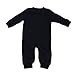 Baby Boy All-in-one Tuxedo Suit Wedding Formal Party Romper Outfit (Size:80 for 7-12months, Black)