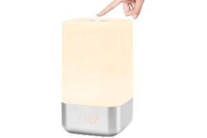 Aumotop Sunrise Simulation WakeUp Light Alarm Clock with 5 Natural Sounds for Home Bedside Lamp Decoration