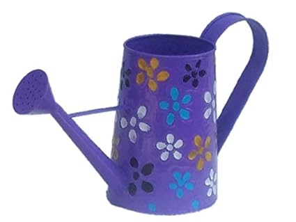 Railing Planter Impex 2 litres Hand Painted Metal planters Watering Can - Rust Free Home Decor Gifting, Garden, Gardening, Tools ( Pack of 1 , Purple)