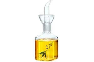 LandHope Oil Bottle Glass Olive Oil Dispenser Bottle Glass Cooking Oil Vinegar Measuring Dispenser With Spout for Kitchen and BBQ (125ml/4.27oz)