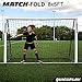 QUICKPLAY PRO Match-Fold Soccer Goal 6x4' with Carry Bag [Single Goal] Professional Quality Fast Set-Up Soccer Goal, Folds Flat for Shared Spaces