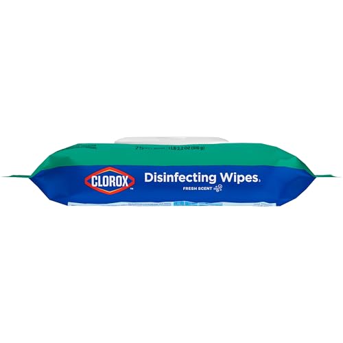 CLOROX DISINFECTING WIPES FLEX PACK, BLEACH FREE, FRESH SCENT, 75 COUNT, PACK OF 3 (PACK MAY VARY)