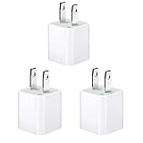 Apple 5W Wall Charger/Adapter Cube for All iPhones, iPods and iPads - 3 Pack, Value Bundle - Bulk Packaging (Renewed)