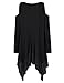 AMZ PLUS Women Crochet Lace Asymmetrical Cold Shoulder Plus Size Tunic Top