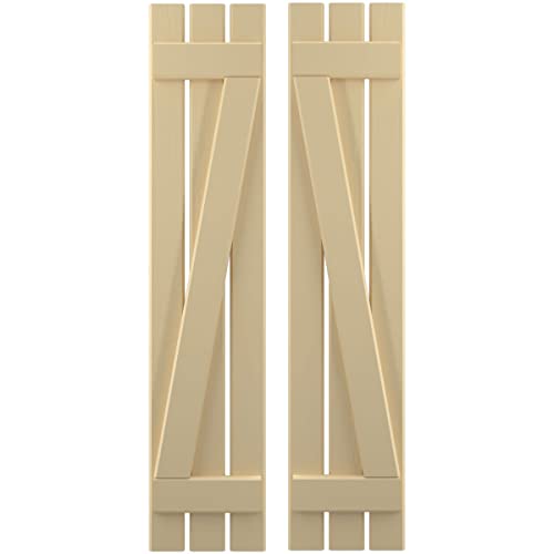Ekena Millwork ARW102SB311X47NTH Americraft Three 2 Exterior Real Wood Spaced B…