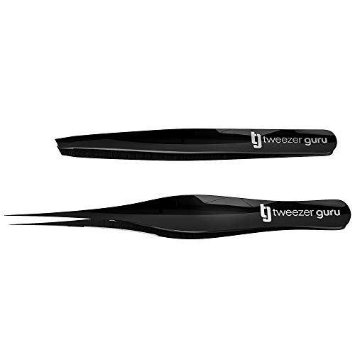 Luxury Tweezers Set by TG+ (Midnight Edition) - Tweezer Guru Stainless Steel Slant Tip Eyebrow Tweezers Set - Great Precision for Facial Hair, Ingrown Hair, Splinter, Blackhead and Tick Remover - Thumbnail 3