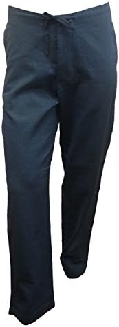 Men's Linen/Cotton Drawstring Pants (3X-Large, Blue)