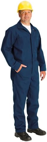 TOPPS SAFETY CO07-5505-Reg/34 CO07-5505 NOMEX Coverall, 4.5 oz., Regular/Size 34, 5'-7-1/2" to 5'-11", Navy Blue