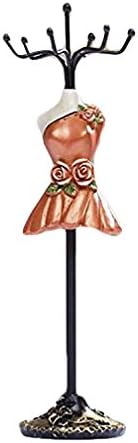 ALLYAK Jewelry Organizer Hanging Earring Necklace Display Mannequins Dress Lady Figure Stand Holder(red)