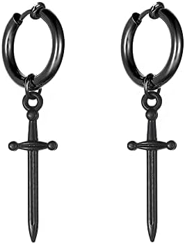 Amazon.com: Punk Dagger Sword Hoop Earrings for Men Women Gothic