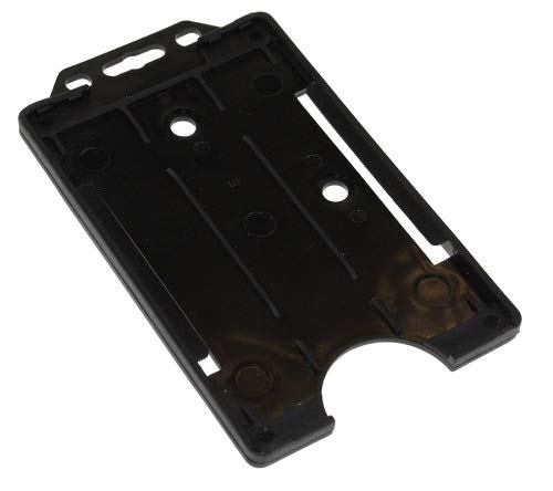 Identity-Plus: Black Rigid Open Faced Single Sided Portrait ID Card Badge Pass Holder (100)