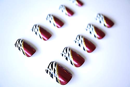 EDA LUXURY BEAUTY RED BURGUNDY BLACK WHITE ANIMAL PRINT FRENCH GLAMOROUS DESIGN Press On Gel Glitter Artificial Tips Acrylic False Nails Extra Long Ballerina Coffin Square Super Fashion Fake Nails 3 EDA LUXURY BEAUTY RED BURGUNDY BLACK WHITE ANIMAL PRINT FRENCH GLAMOROUS DESIGN Press On Gel Glitter Artificial Tips Acrylic False Nails Extra Long Ballerina Coffin Square Super Fashion Fake Nails