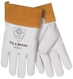 John Tillman Glove Mig/Tig Tillman Premium Goatskin Pearl Size Medium With Wing Thumb 4" Cuff Kevlar Stitching -1 Dozen Pairs