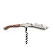 Pocket Prestige Waiters Corkscrew By Coutale Sommelier - Naturalwood - French Patented Spring-Loaded Double Lever Wine Bottle Opener for Bartenders and Gifts - Sharp Micro-Serrated Knife
