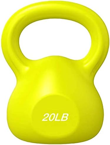 FOTEE Vinyl Kettlebell, Dumbbells Barbell Body Building Lifting Kettle-Bell for Functional Training and Crossfit Movements 5LB, 10LB, 15LB, 20LB,5LB