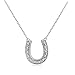 Real Diamond Horseshoe Necklace for Women in Sterling Silver| 16 inch or 18 inch |1/10 Carat Total Weight |Real Diamond Necklaces