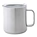 16 oz Stainless Steel Mug: Double Walled Metal Camping Mug with Lid - Vacuum Insulated Steel Coffee Mug with Handle for Outdoors, RV, Boating, Hiking, Campfire - Durable, Shatterproof