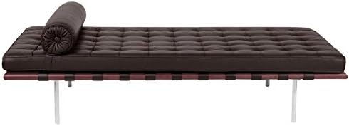 Classic Romano Top Grain Italian Leather Daybed 77" with Rosewood Frame - Chocolate