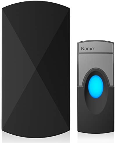 Wireless Doorbell Door Bell Chime - Push Button & Receiver Portable Waterproof Remote Control Home Security Chime Kit Ringer Long Range 32 Ringtones (AC 1 plug-in receiver + 1 button)