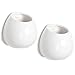 MyGift 4 Inch Small Wall Mounted Ceramic Flower Plant Vase, Succulent Planter Pots, Set of 2, White
